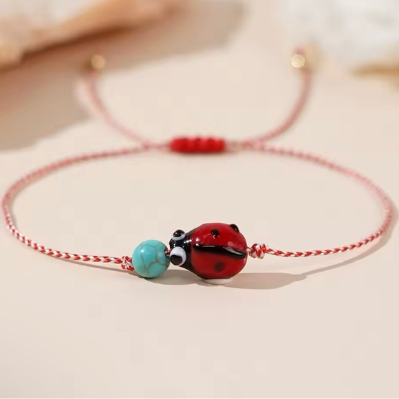 Ladybug Rope Bracelet - Picture 1 of 3